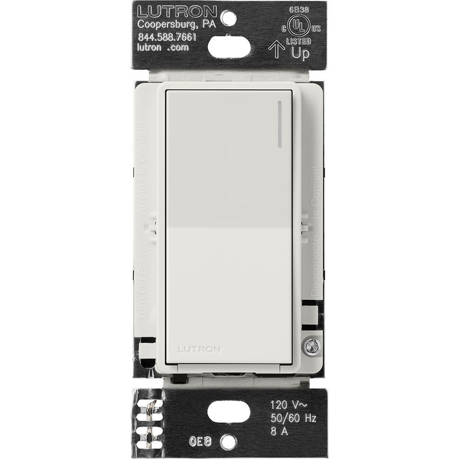 Lutron RadioRA 3 Sunnata RF Neutral Switch, 8A, Lunar Gray, RRST-8ANS-LG