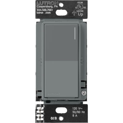 Lutron RadioRA 3 Sunnata RF Neutral Switch, 8A, Slate, RRST-8ANS-SL