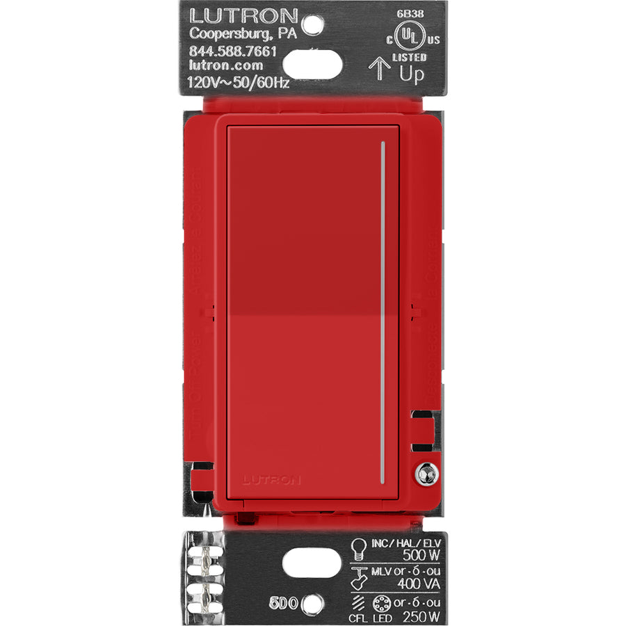 Lutron RadioRA 3 Sunnata RF Companion Touch Dimmer Switch, Signal Red, RRST-RD-SR