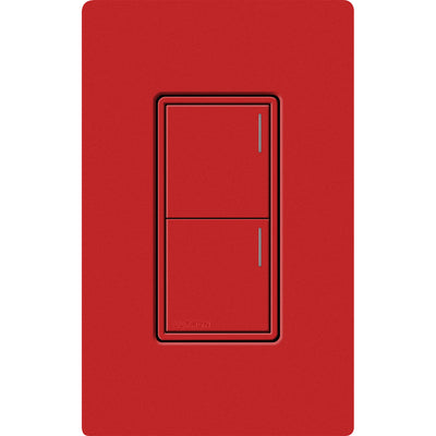 Lutron RadioRA 3 Sunnata RF 2-Button Keypad, 120-277V, Wireless, Signal Red, RRST-W2B-SR