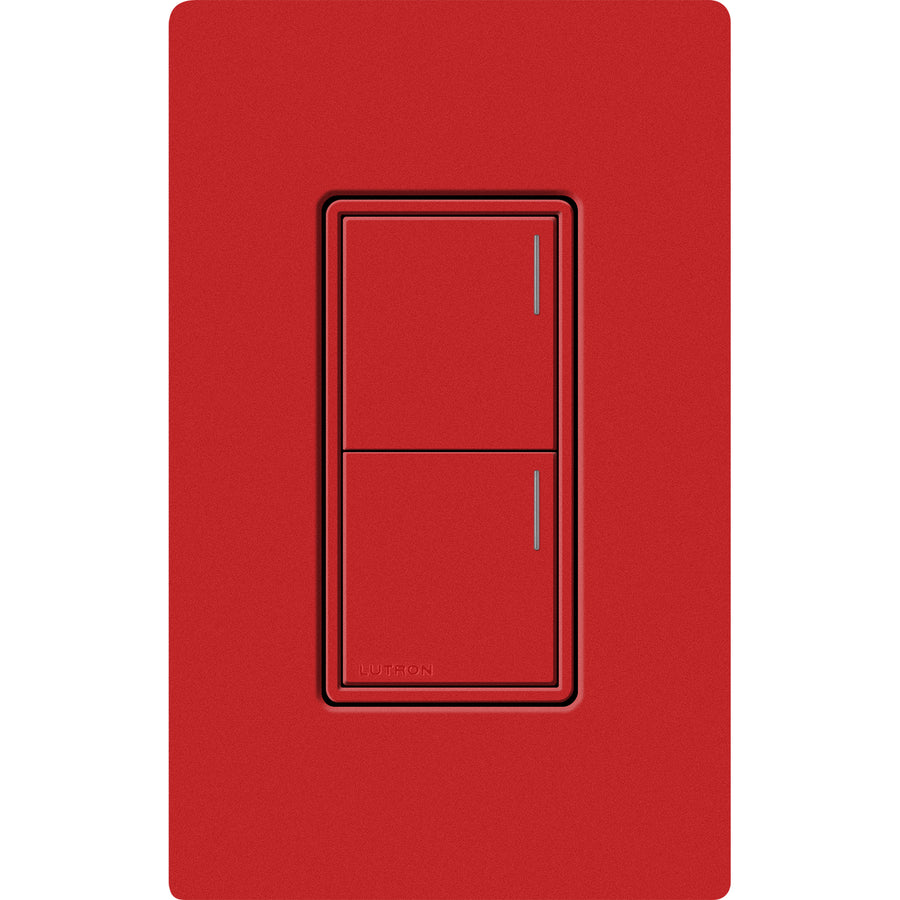 Lutron RadioRA 3 Sunnata RF 2-Button Keypad, 120-277V, Wireless, Signal Red, RRST-W2B-SR