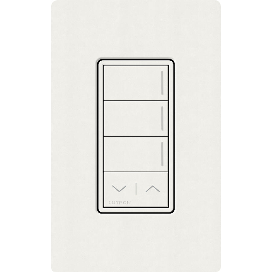Lutron RadioRA 3 Sunnata RF 3-Button Keypad, Raise/Lower, 120-277V, Glacier White, RRST-W3RL-GL