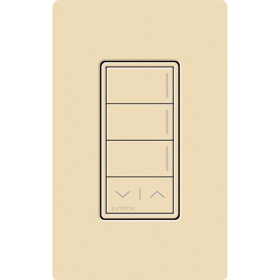 Lutron RadioRA 3 Sunnata RF 3-Button Keypad, Raise/Lower, 120-277V, Ivory, RRST-W3RL-IV