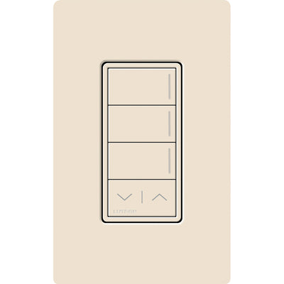 Lutron RadioRA 3 Sunnata RF 3-Button Keypad, Raise/Lower, 120-277V, Light Almond, RRST-W3RL-LA