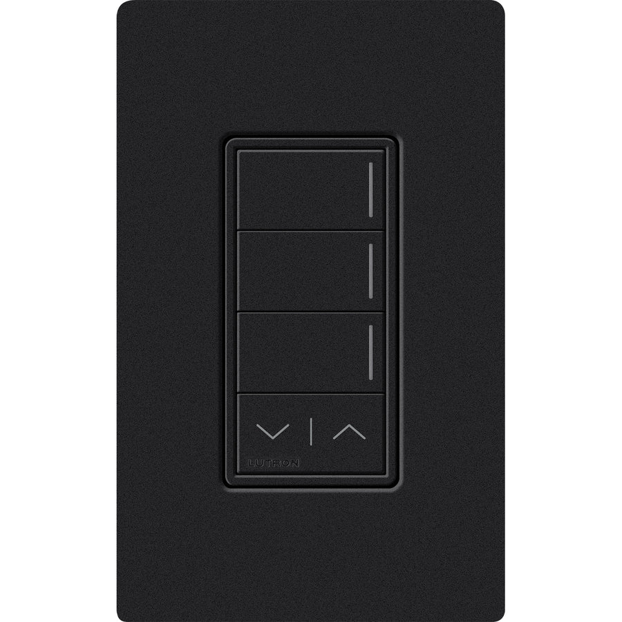 Lutron RadioRA 3 Sunnata RF 3-Button Keypad, Raise/Lower, 120-277V, Midnight, RRST-W3RL-MN