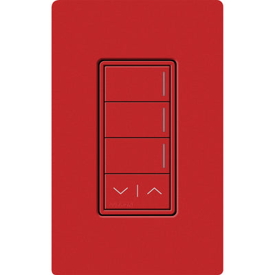 Lutron RadioRA 3 Sunnata RF 3-Button Keypad with Raise/Lower, 120-277V, Signal Red, RRST-W3RL-SR