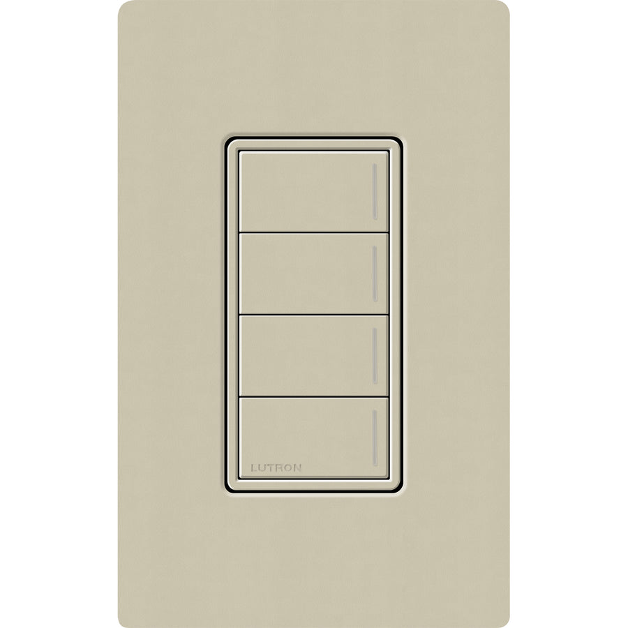 Lutron RadioRA 3 Sunnata RF 4-Button Keypad, 120-277V, Clear Connect Type X, Clay, RRST-W4B-CY