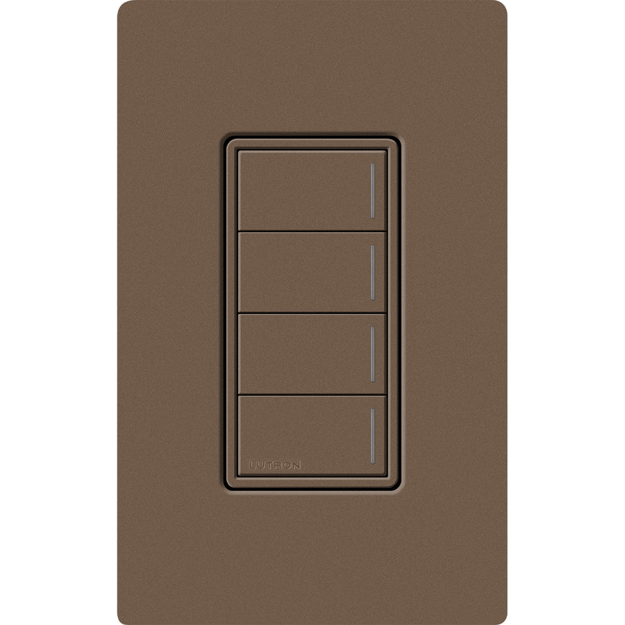 Lutron RadioRA 3 Sunnata RF 4-Button Keypad, 120-277V, Clear Connect Type X, Espresso, RRST-W4B-EP