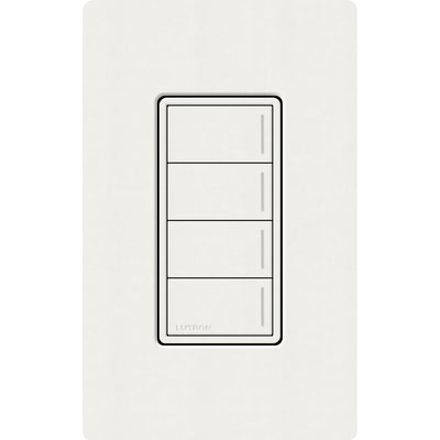 Lutron RadioRA 3 Sunnata RF 4-Button Keypad, 120-277V, Clear Connect Type X, Glacier White, RRST-W4B-GL