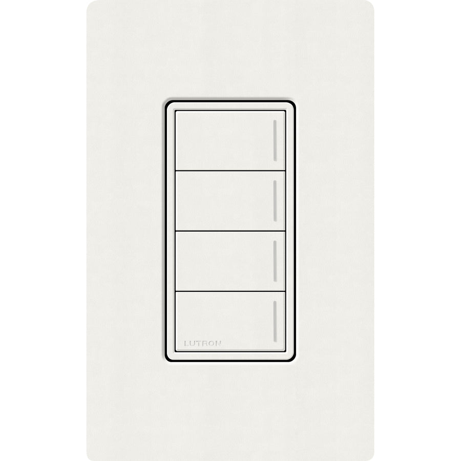 Lutron RadioRA 3 Sunnata RF 4-Button Keypad, 120-277V, Clear Connect Type X, Glacier White, RRST-W4B-GL