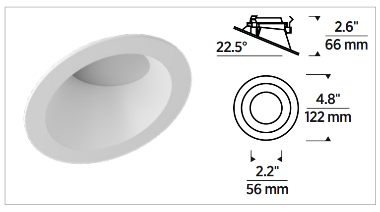 Element Lighting VERSE™ 3" Sloped Round Trim LED Wall Wash 2 packs V3RDSWH
