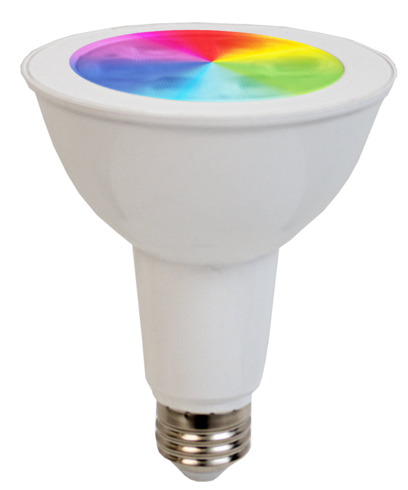 Westgate Mfg TC-PAR30 Smart Bulb, 11W, RGBW, Dimmable, 120V, White, TC-PAR30-11W-RGBW-WIFI