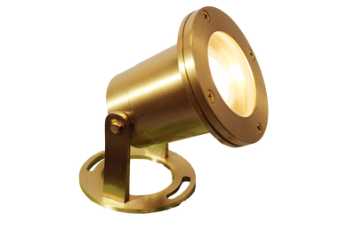 Westgate Mfg Underwater Light, Solid Brass, G5.3 MR16 12V/50W Max, Flat Temp. Glass, Natural Brass, 30 FT Sj... UW-125-BS