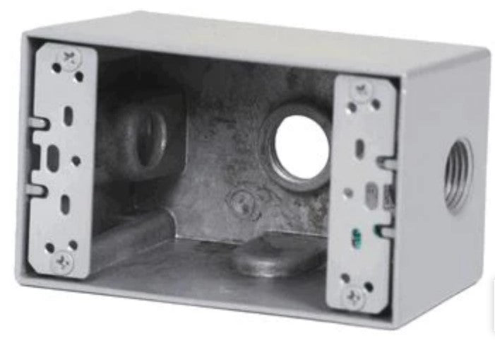Westgate Mfg Electrical Box, 3/4 In. Trade Size, 4 Outlet Holes, Gray, W1DB75-4