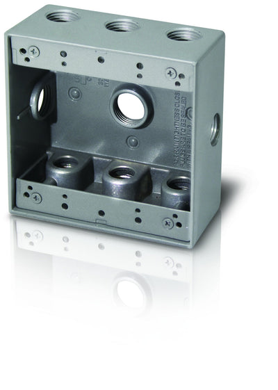 Westgate Mfg Electrical Box, 1/2 In. Trade Size, 3 Outlet Holes, Gray, W2B50-3