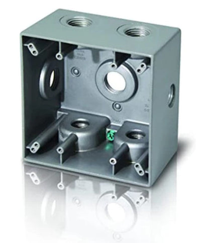 Westgate Mfg Electrical Box, 1/2 In. Trade Size, 4 Outlet Holes, Gray, W2B50-4