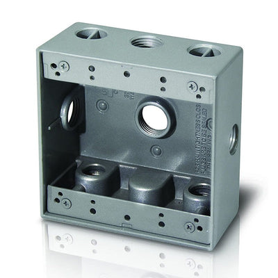 Westgate Mfg Electrical Box, 1/2" Trade Size, 7 Outlet Holes, Gray, W2B50-7