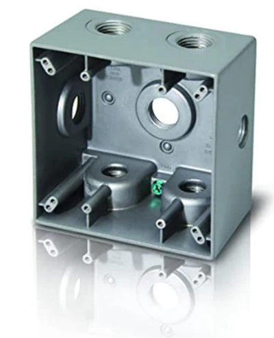 Westgate Mfg Electrical Box, 3/4" Trade Size, 4 Outlet Holes, Gray, W2B75-4