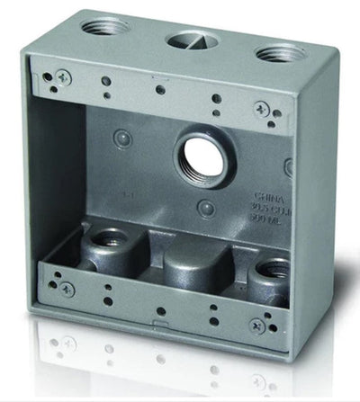 Westgate Mfg Electrical Box, 3/4" Trade Size, 5 Outlet Holes, Gray, W2B75-5