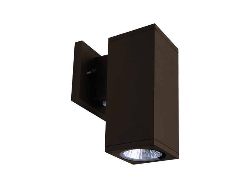 Westgate Mfg Square Wall Cylinder Downlight, 12W, CCT Selectable, Dimmable, IP65, Bronze, WMCS-DL-MCT-BR-DT