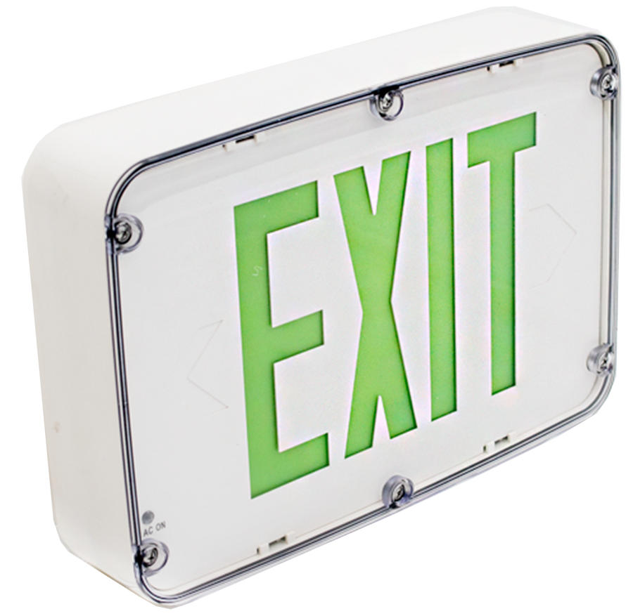 Westgate NEMA 4X Rated LED Exit Signs Double Green Letter White, XTN4X-2GWEM