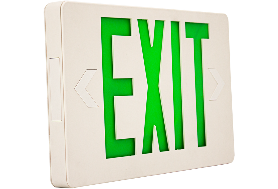 Westgate LED Super Slim Exit Signs Green Letter White, XTSL-GW