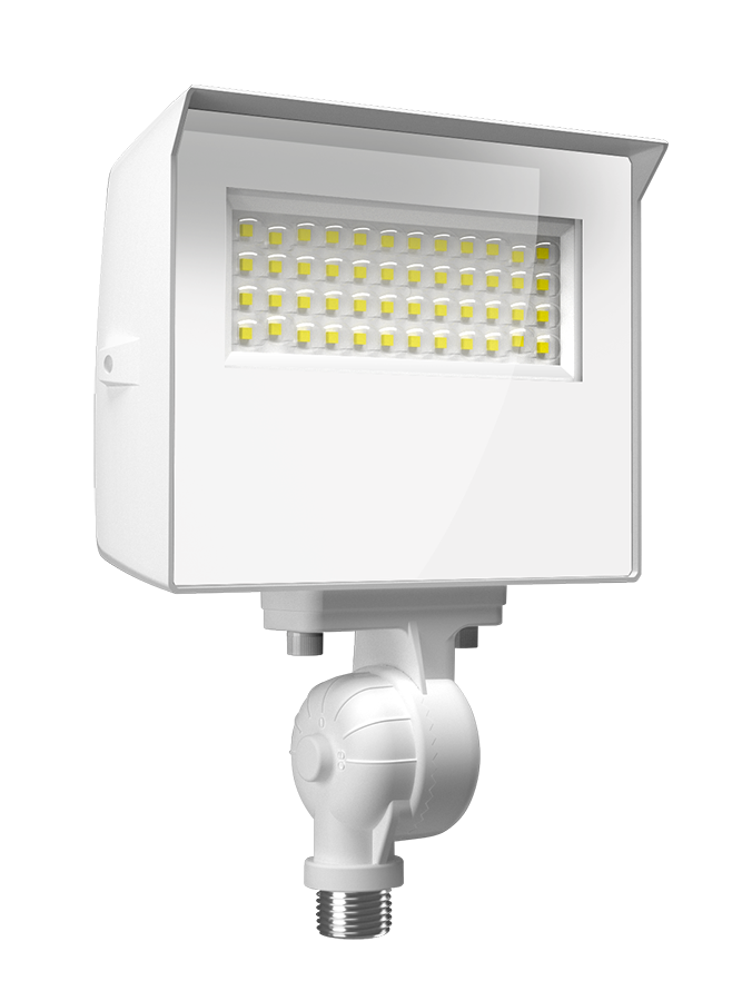 RAB Lighting X22 LED Flood Light, 20 | 17 | 13 | 10W, CCT Selectable, Knuckle + Yoke Mount, Photocell, 120-277V, White, X22-20W