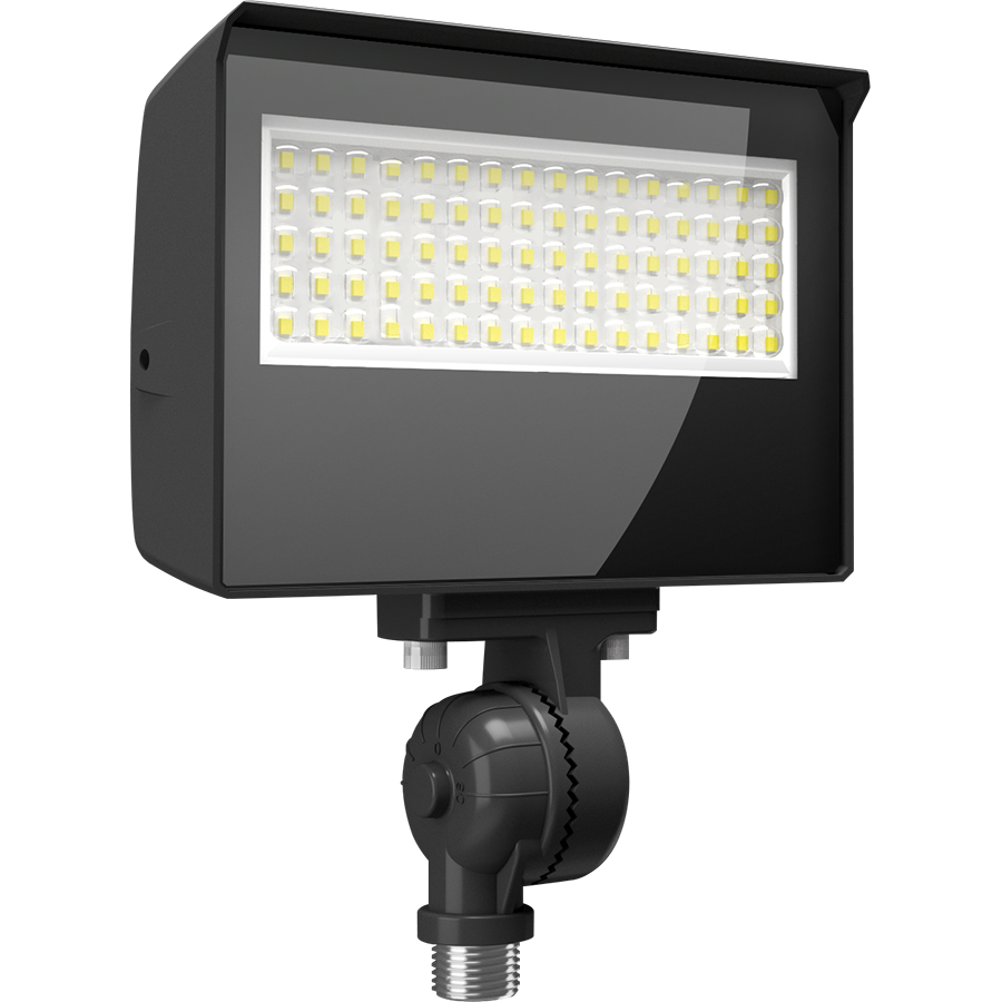 RAB Lighting X22 LED Flood Light, 35 | 30 | 25 | 20W, CCT Selectable, Knuckle + Yoke Mount, Photocell, 120-277V, Bronze, X22-35