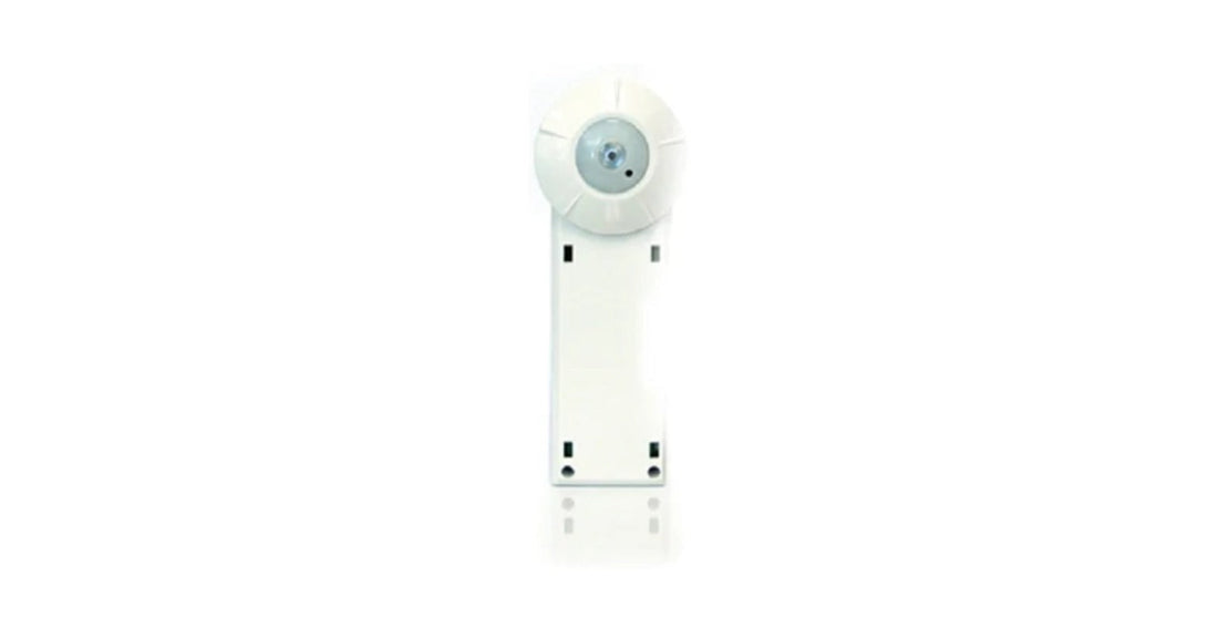 Wattstopper LMLS-400 closed loop photosensor in white, a round lens head on a flat mounting bracket