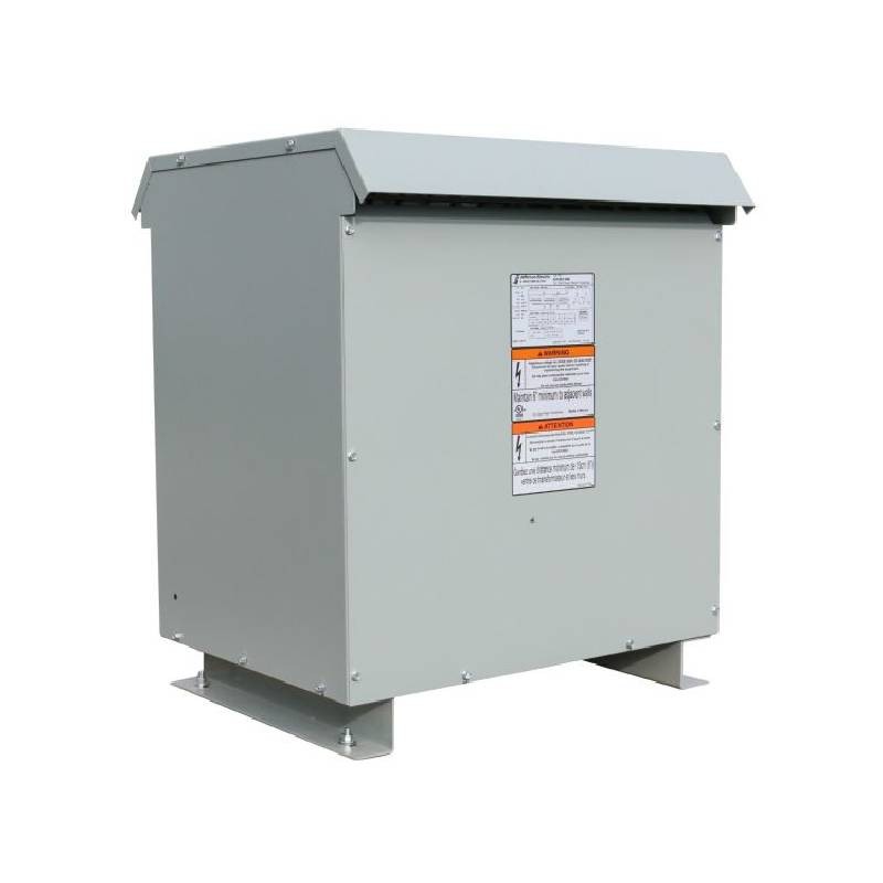 Jefferson Electric Three-Phase Ventilated DOE Transformer 480V Delta Primary 208Y / 120V Secondary, 45 KVA, 423-9214-000
