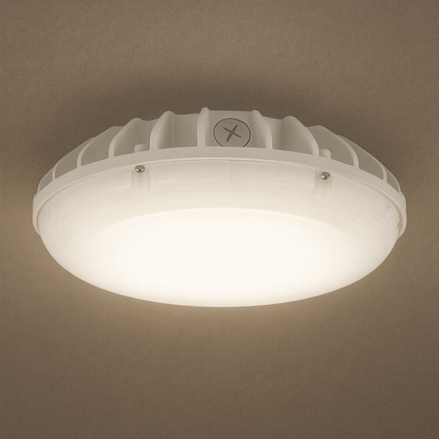 Utopia Lighting LRC-2G Round LED Canopy Light, 22/34/46/60W, 4000/5000K, 120-277V, White, LRC-2G-4S-2T-UNV-WH-DM-PG