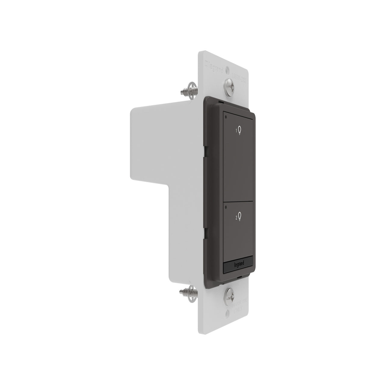 Wattstopper LMSW-220-BR DLM wired standard wall switch in brown, alternate view.