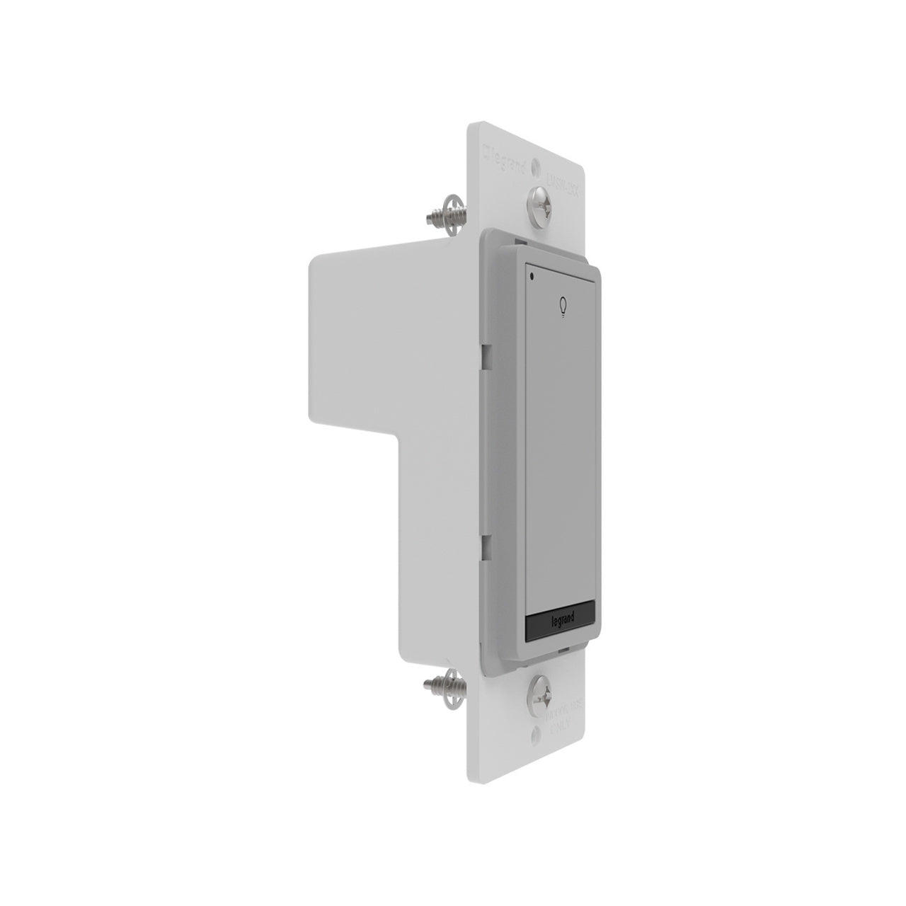 Wattstopper LMSW-210-GRY DLM wired standard wall switch in gray, alternate view.