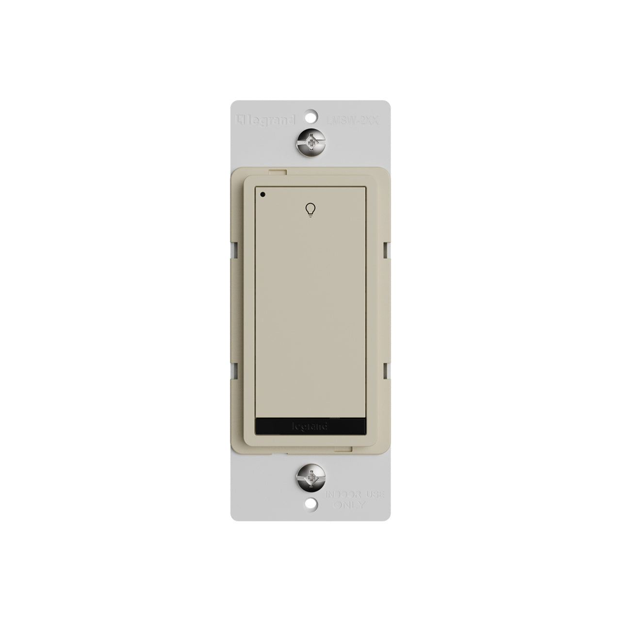 Wattstopper LMSW-210-I DLM wired standard wall switch in ivory, with single button.