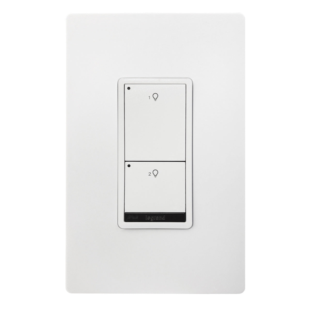 Wattstopper LMSW-220-W-U DLM wired standard wall switch in white, with two buttons, BAA/BABA compliant.