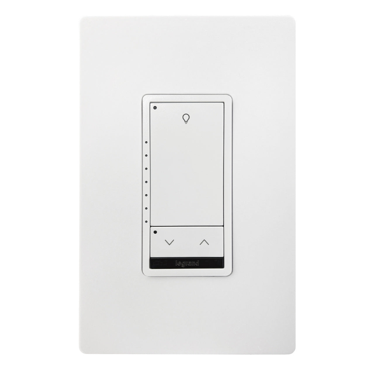 Wattstopper LMSW-211-W-U DLM wired standard wall switch in white, with single button with a dimming rocker, BAA/BABA compliant.