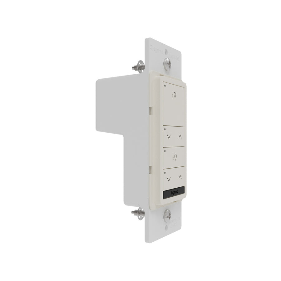 Wattstopper LMSW-222-LA DLM wired standard wall switch in light almond, alternate view.