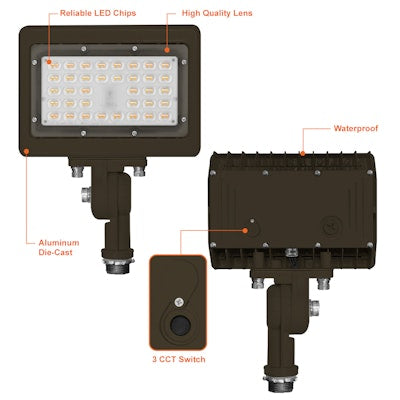 Envision LED Area Flood: M-Line 1/2"   Knuckle, LED-ARL-15W-TRI-BZ-KN