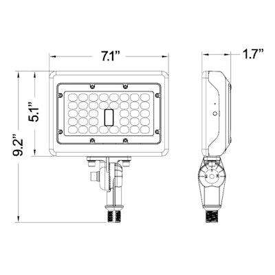 Envision LED Area Flood: M-Line 1/2"   Knuckle, LED-ARL-15W-TRI-BZ-KN