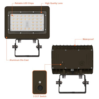 Envision LED Area Flood: M-Line Trunnion, LED-ARL-15W-TRI-BZ-TR