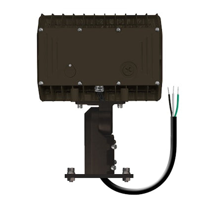 Envision LED Area Flood: M-Line Slip Fitter/ Straight Arm Combo, LED-ARL-80W-TRI-BZ-SFA