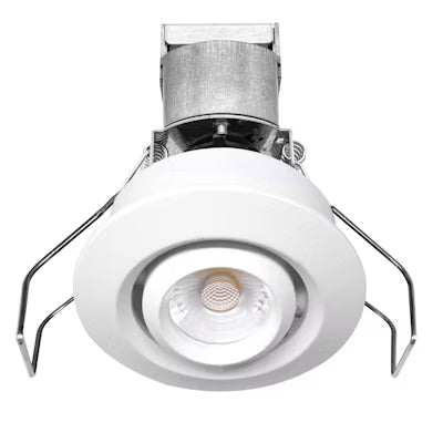 Envision LED 1" LV Round Gimbal Downlight, 1CCT Selectable 30K, White, LED-MDL-1-ADJ-6W-30K-RD-WH-12V