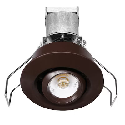 Envision LED 1" LV Round Gimbal Downlight , 1CCT Selectable 30K, Bronze, LED-MDL-1-ADJ-6W-30K-RD-BZ-12V