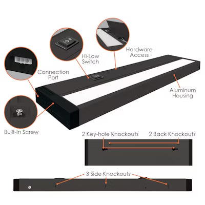 Envision LED 42"   Undercabinet Bar, LED-UC-42I-18W-30K-B