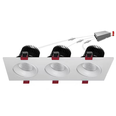 Envision LED 4" Multiple, Triple Head, 5CCT Seletable 27K/30K/35K/40K/50K, White, LED-SQM3-4-45W-5CCT-WH