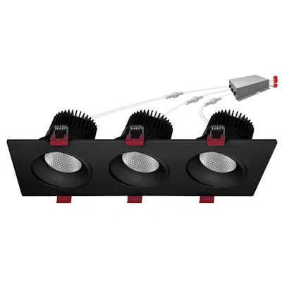 Envision LED 4" Multiple, Triple Head, 5CCT Selectable 27K/30K/35K/40K/50K, Black, LED-SQM3-4-45W-5CCT-BLK