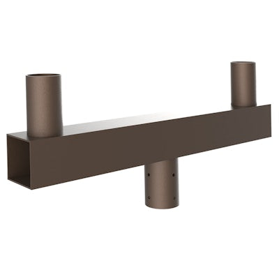 Envision LED Tenon, Square Bullhorn 2-Head Adapter, Bronze, TN-BH-SQ-180-2S