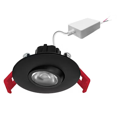 Envision LED 2" Smooth Gimbal Downlight, LV-Line, 1CCT Selectable 30K, Black, LED-DLJBX-ADJ-2-5W-30K-BLK-12V