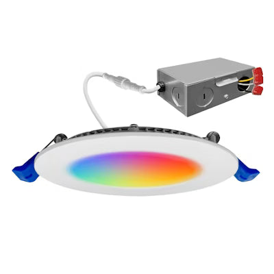 Envision LED 4" Slim Panel, Slim-Line SMART, CCT Selectable RGB+CW, White, LED-SL-PNL-4R-9W-RGB+W-WH