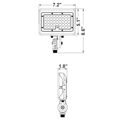 Envision LED Mini Area Flood Lights, M-Line, 3CCT Selectable 30k/40k/50k, White, LED-ARL-2P30-TRI-WH-KN-PC